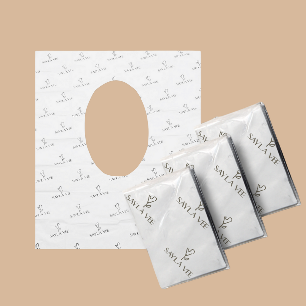 Sayla Vee flushable triple-layer toilet seat cover, individually wrapped packet