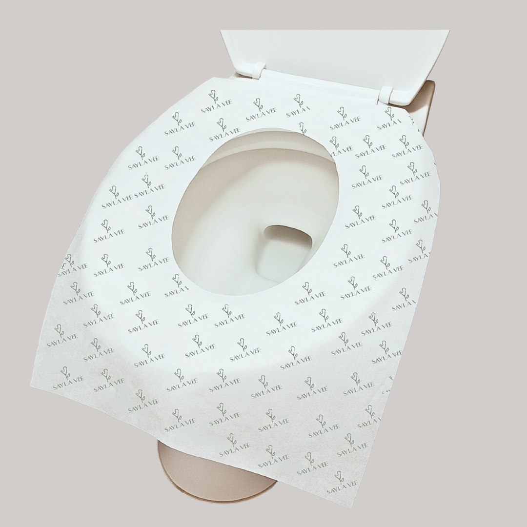 SAYLA VEE FLUSHABLE TOILET SEAT COVER FOR PUBLIC RESTROOMS AND PROTECTION FROM GERMS, best for travel, public restrooms, airports, porta-potty,